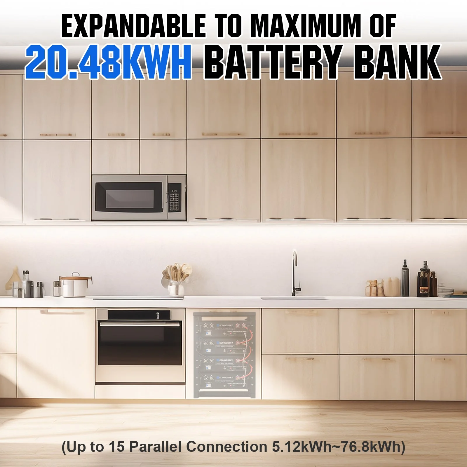 Eco-Worthy 10kw Complete Off-Grid Solar Power System |20.48kWh to 30.72kWh Battery | 10000W 120/240V | 7380W to 9840W PV - Image 7