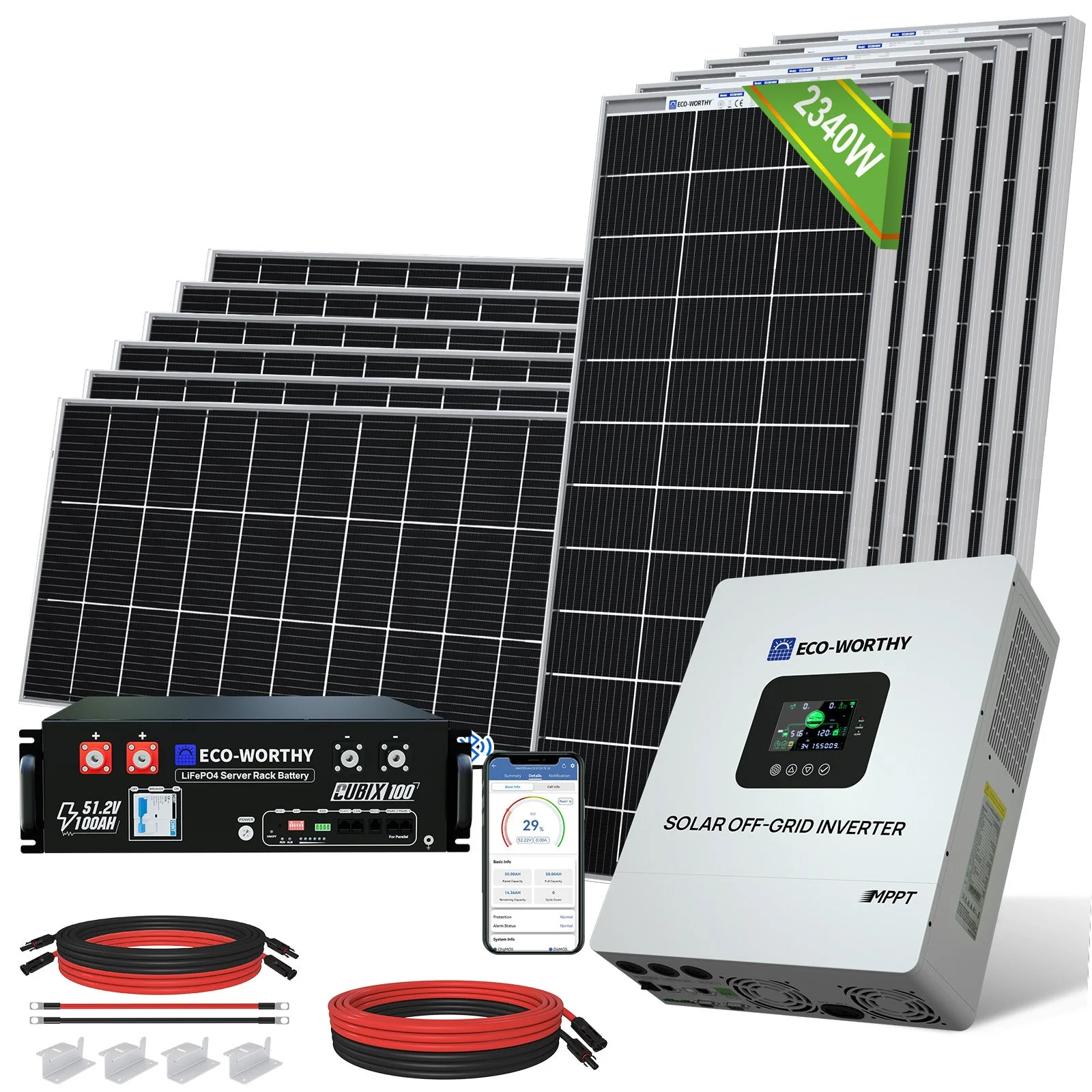 2340W 48V (12x195W) Complete MPPT Off Grid Solar Kit - Image 11