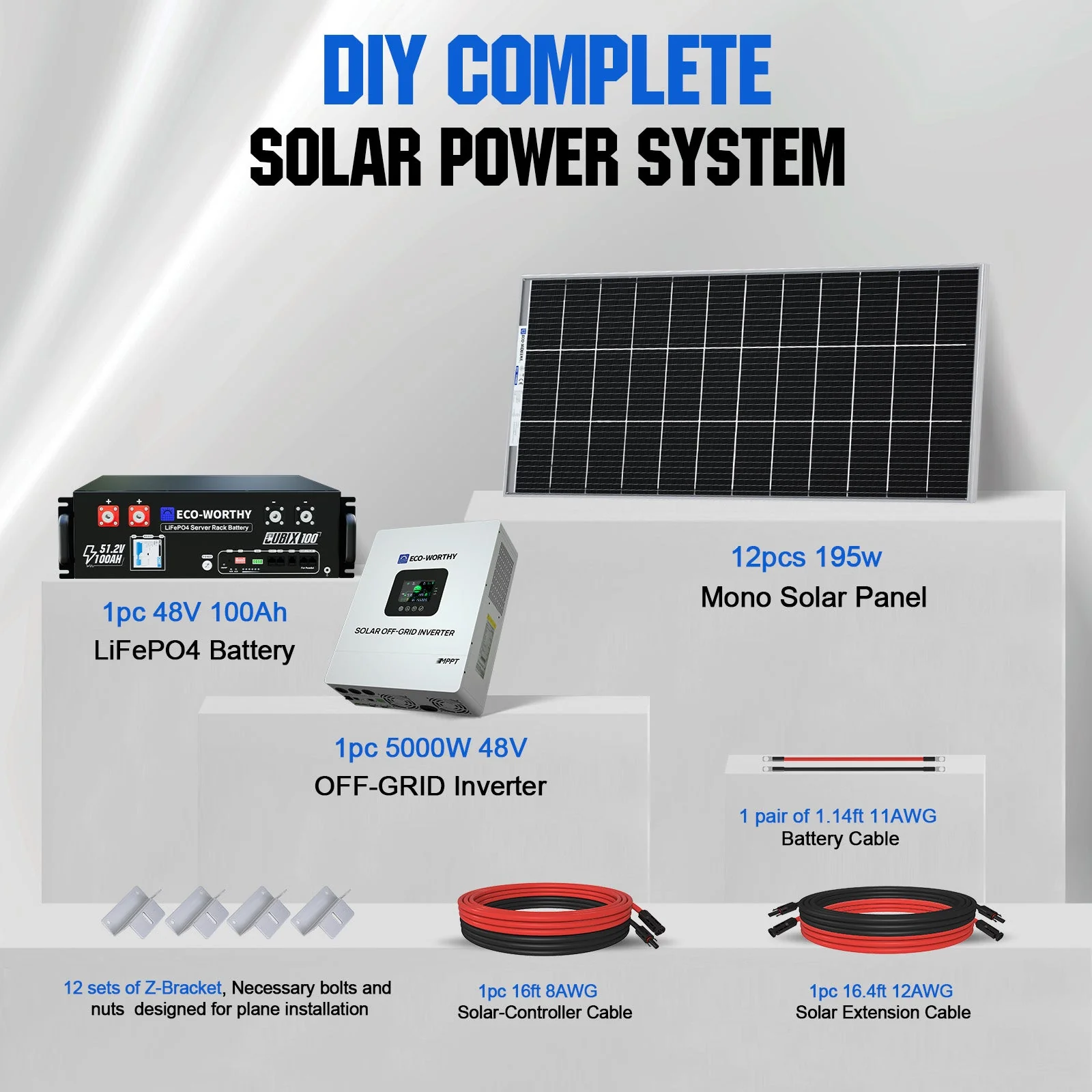 2340W 48V (12x195W) Complete MPPT Off Grid Solar Kit - Image 5