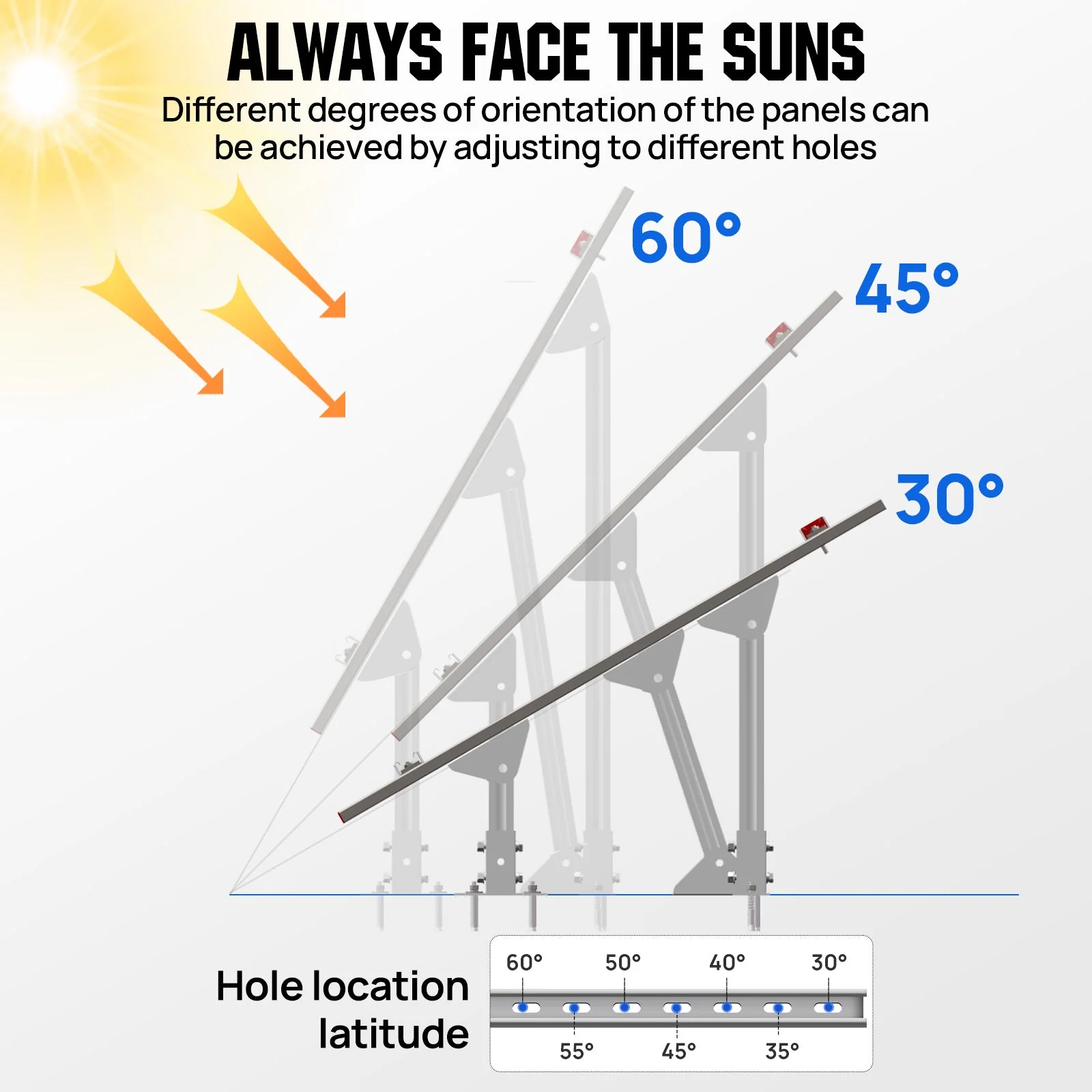 Adjustable Solar Panel Mounting Brackets for 1–4 Pieces of 200W–400W Panels - Image 3