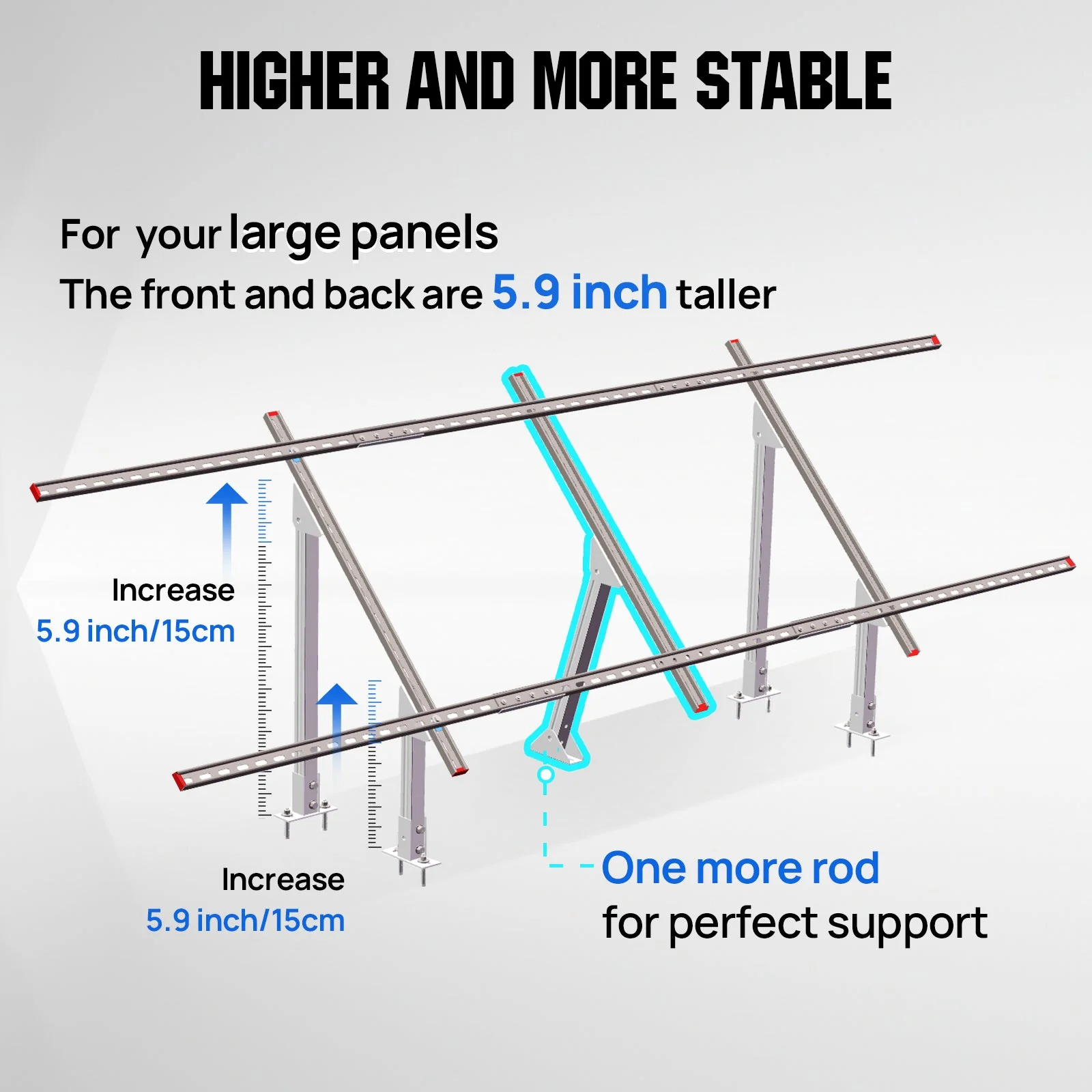 Adjustable Solar Panel Mounting Brackets for 1–4 Pieces of 200W–400W Panels - Image 5