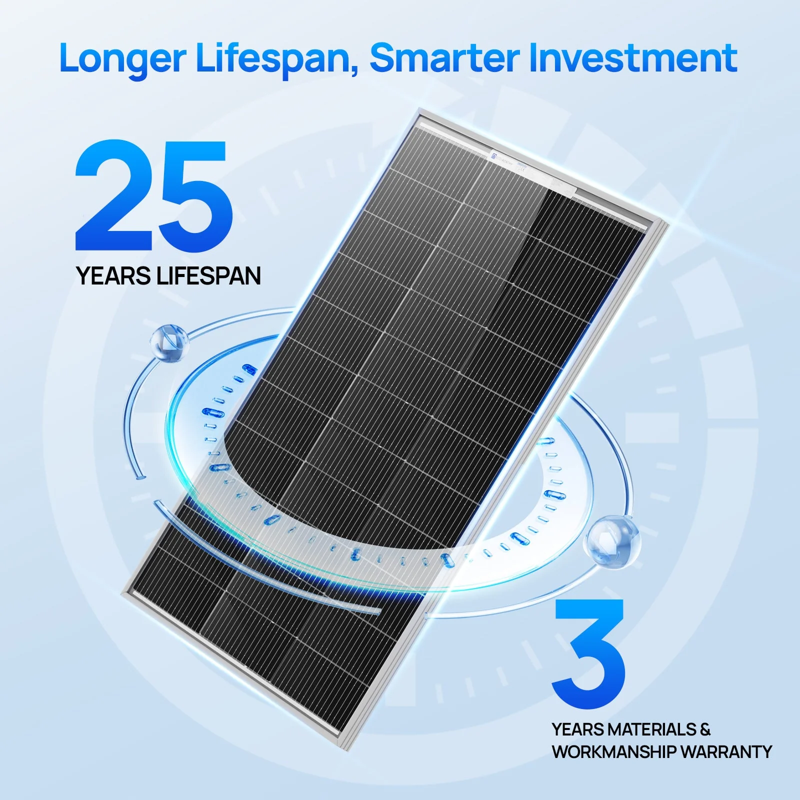 Eco-Worthy 100W 18V Monocrystalline Solar Panel High Efficiency Module RV Marine Boat Caravan Off Grid - Image 8