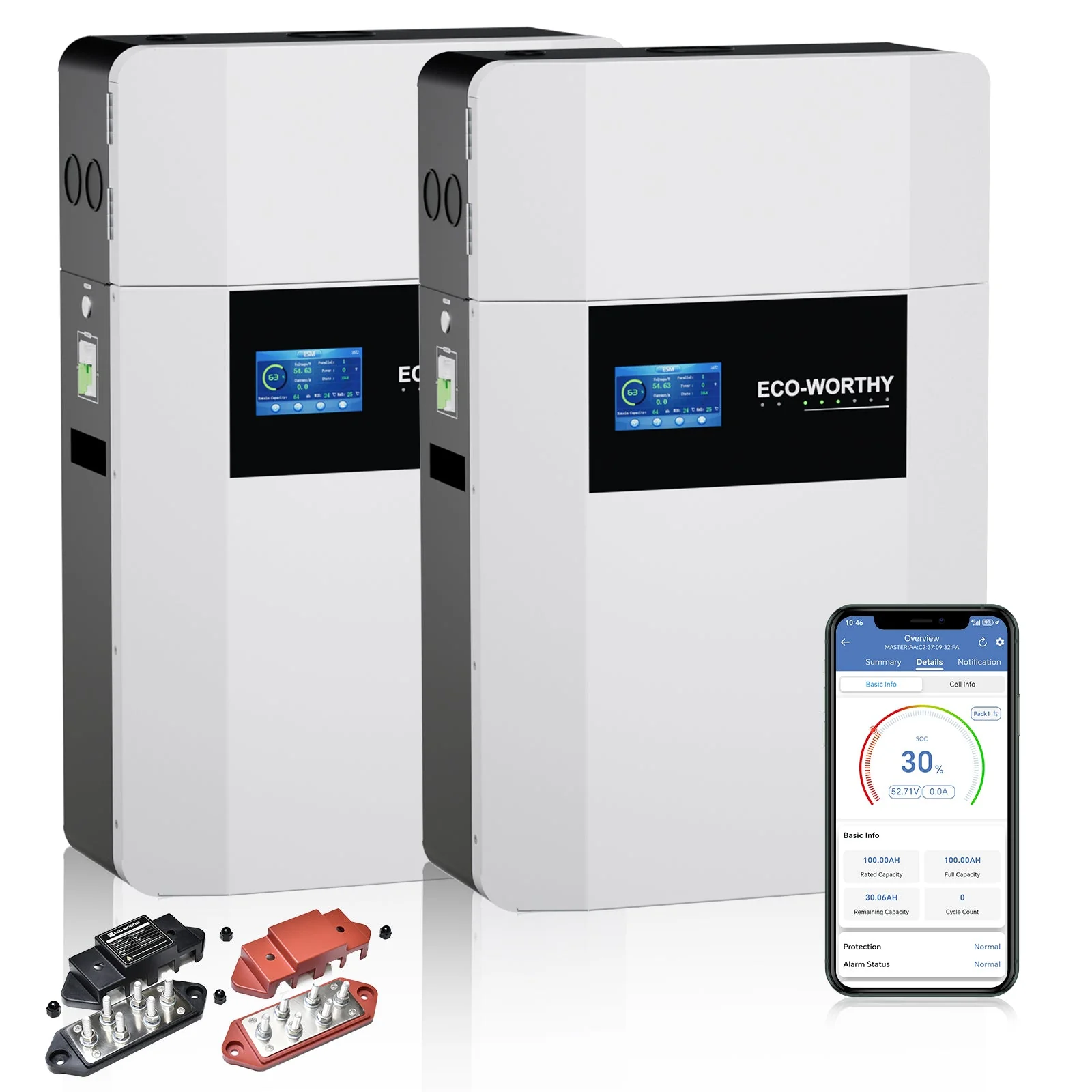 Eco-Worthy 48V 100AH Wall-Mount Lithium Battery LiFePO4 | -4℉ Charge Available | Bluetooth & WiFi | 10 Years Warranty - Image 10