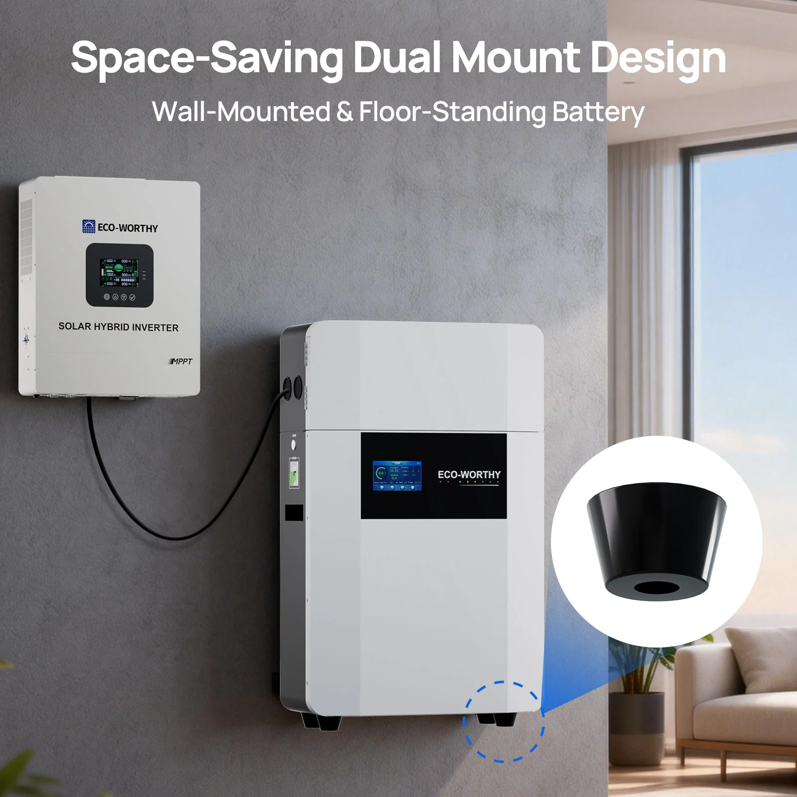 Eco-Worthy 48V 100AH Wall-Mount Lithium Battery LiFePO4 | -4℉ Charge Available | Bluetooth & WiFi | 10 Years Warranty - Image 6