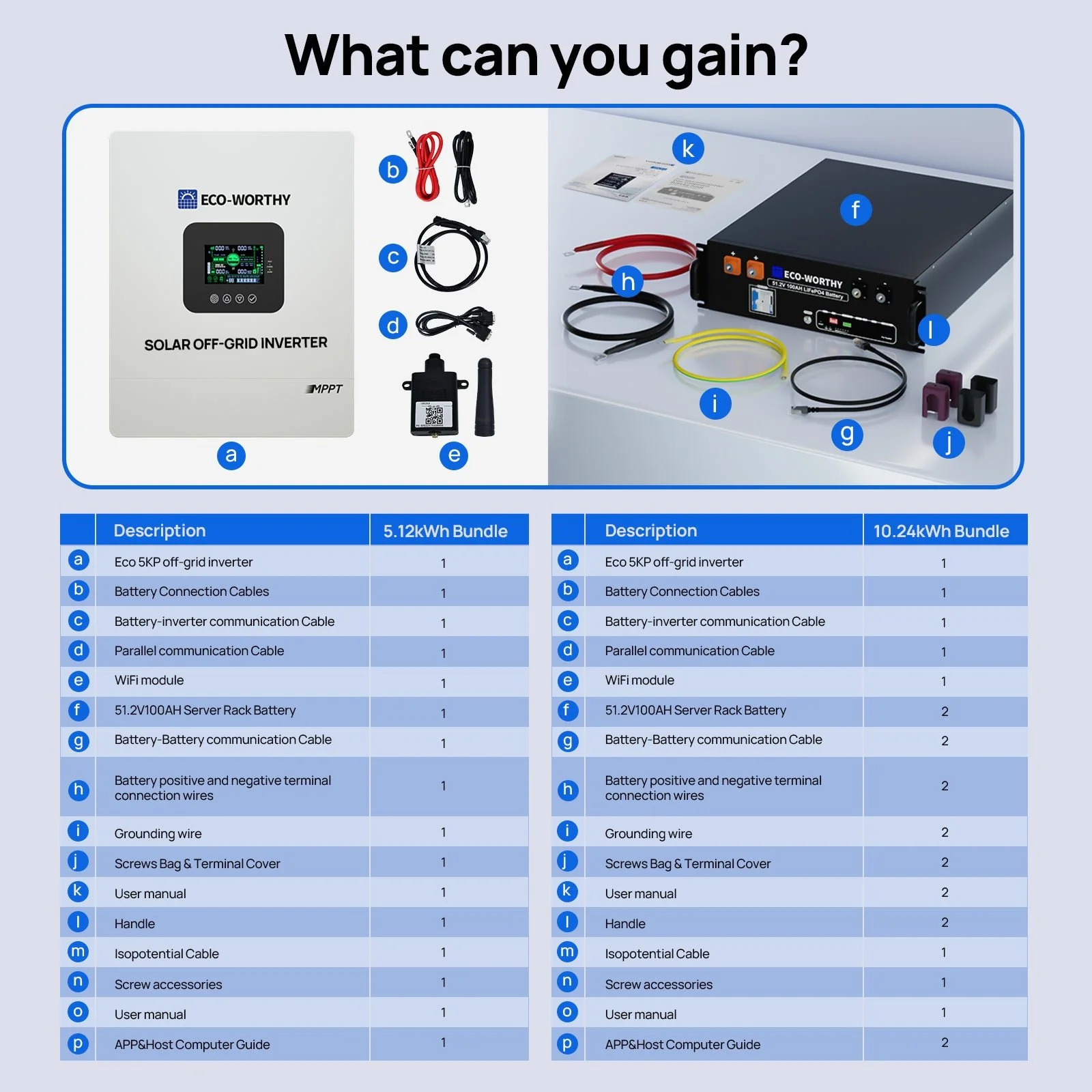 Eco-Worthy Off Grid Home Power Bundle | 5kW Inverter with 48V 100AH Server Rack Battery - Image 12