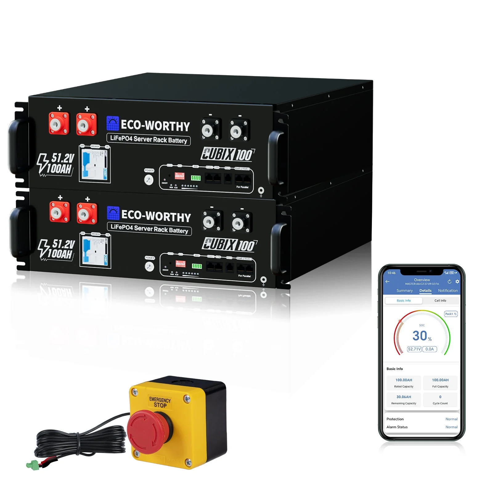 Eco-Worthy 48V 100Ah Server Rack Battery | Bluetooth & WiFi | 10 Years Warranty | UL9540 | UL1973 | UL9540A | CEC Listed - Image 12