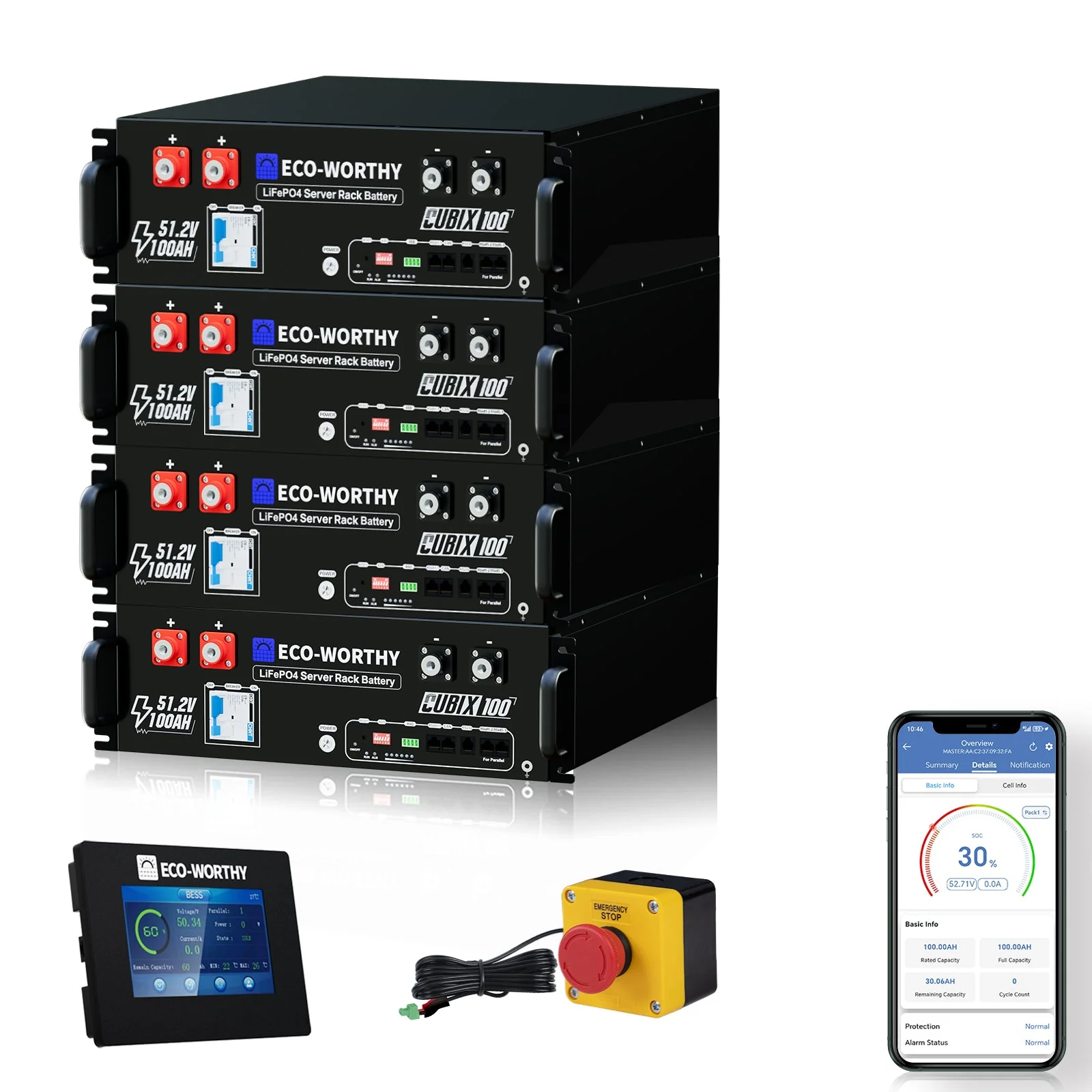 Eco-Worthy 48V 100Ah Server Rack Battery | Bluetooth & WiFi | 10 Years Warranty | UL9540 | UL1973 | UL9540A | CEC Listed - Image 13