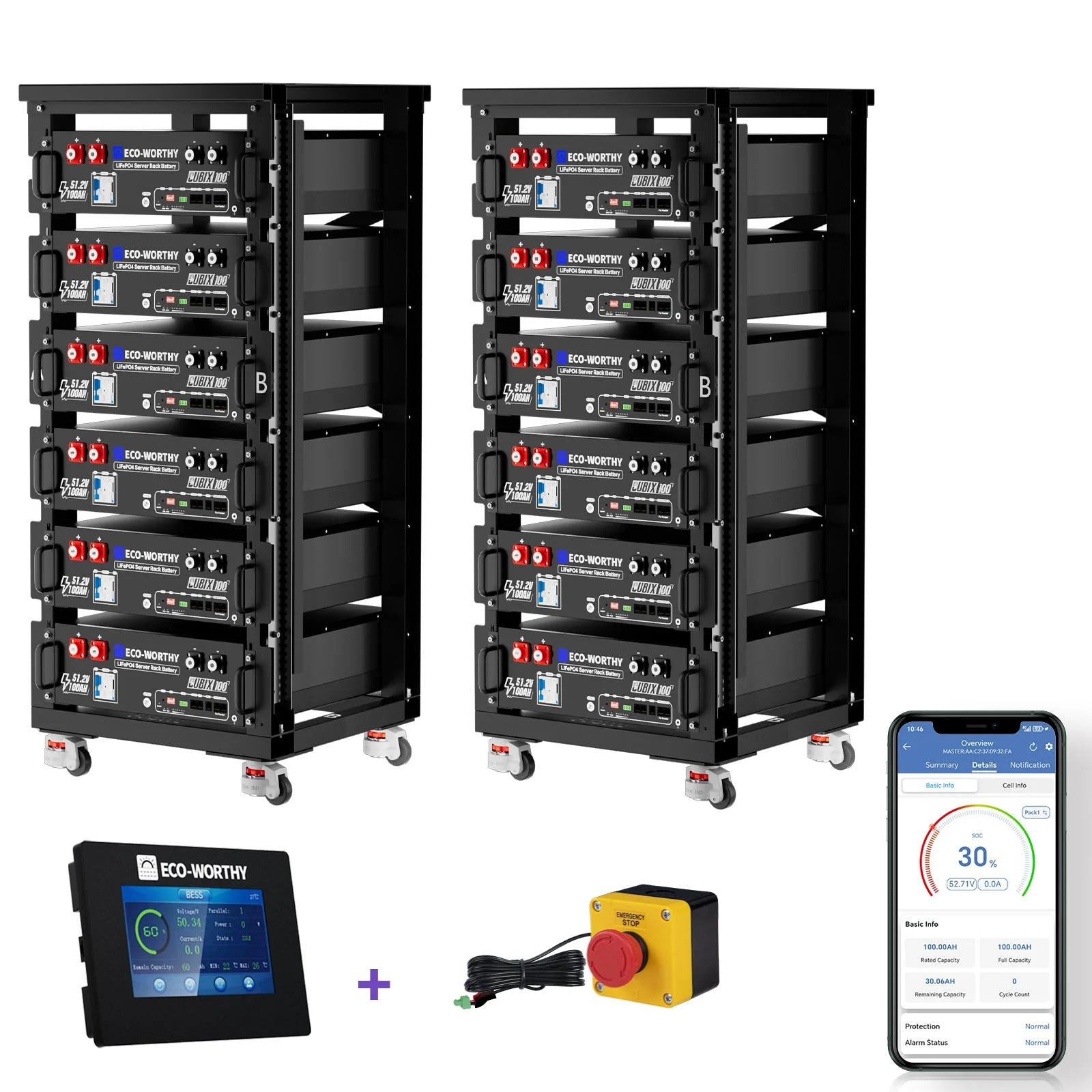 Eco-Worthy 48V 100Ah Server Rack Battery | Bluetooth & WiFi | 10 Years Warranty | UL9540 | UL1973 | UL9540A | CEC Listed - Image 15