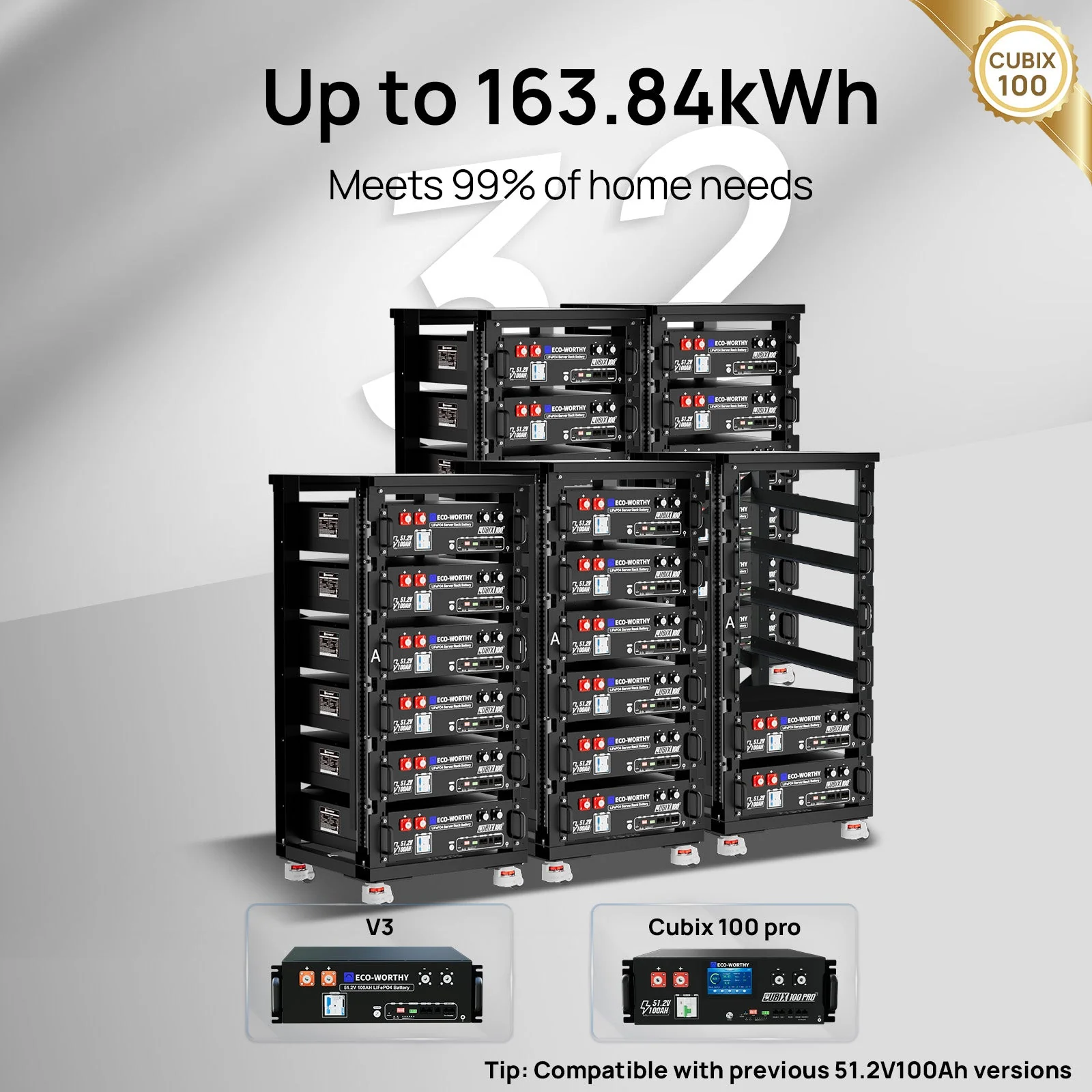 Eco-Worthy 48V 100Ah Server Rack Battery | Bluetooth & WiFi | 10 Years Warranty | UL9540 | UL1973 | UL9540A | CEC Listed - Image 3