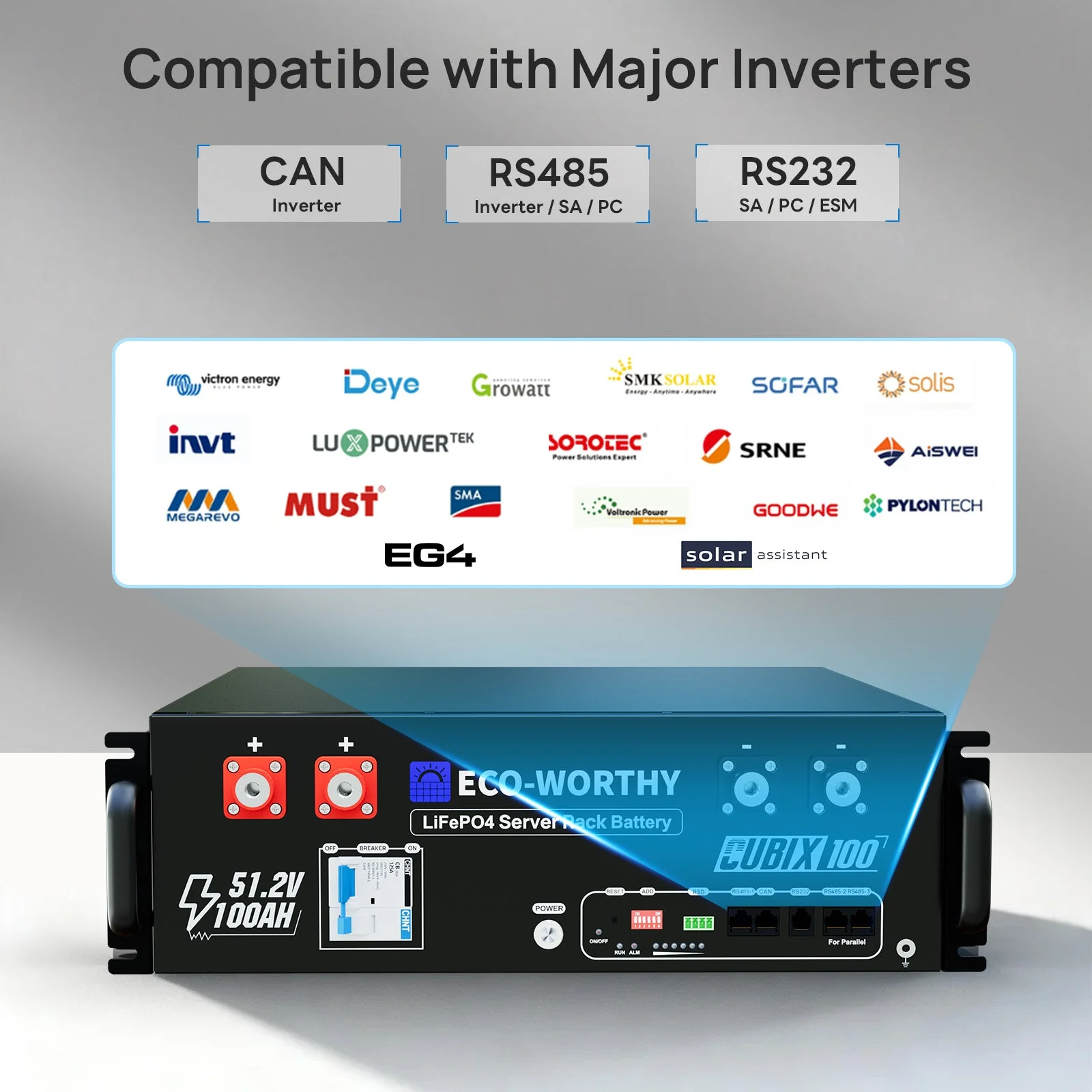 Eco-Worthy 48V 100Ah Server Rack Battery | Bluetooth & WiFi | 10 Years Warranty | UL9540 | UL1973 | UL9540A | CEC Listed - Image 8