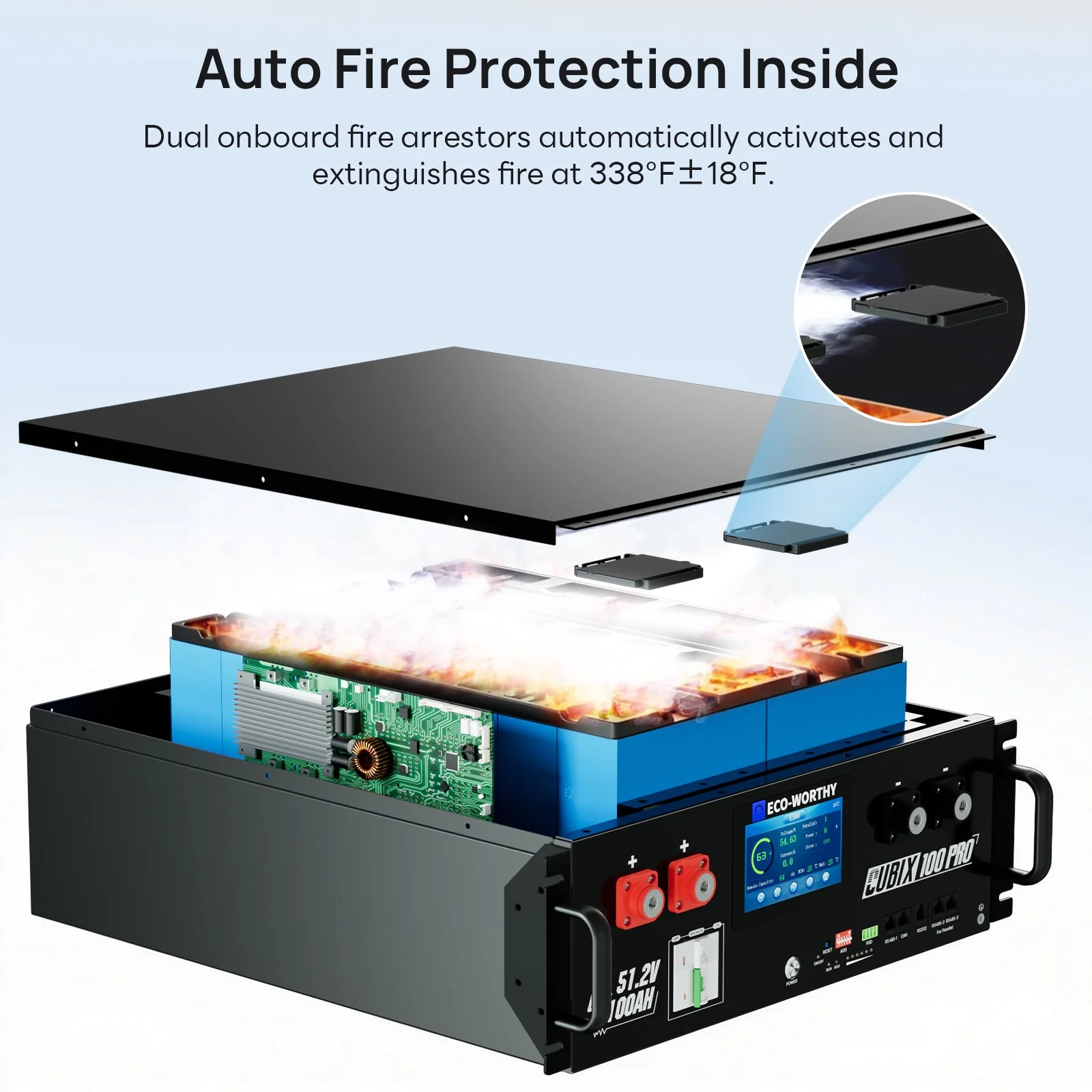 Eco-Worthy Cubix 100 Pro | 48V 100AH Server Rack Battery | Bluetooth & WiFi | Low-Temp Charge | 10 Years Warranty - Image 4