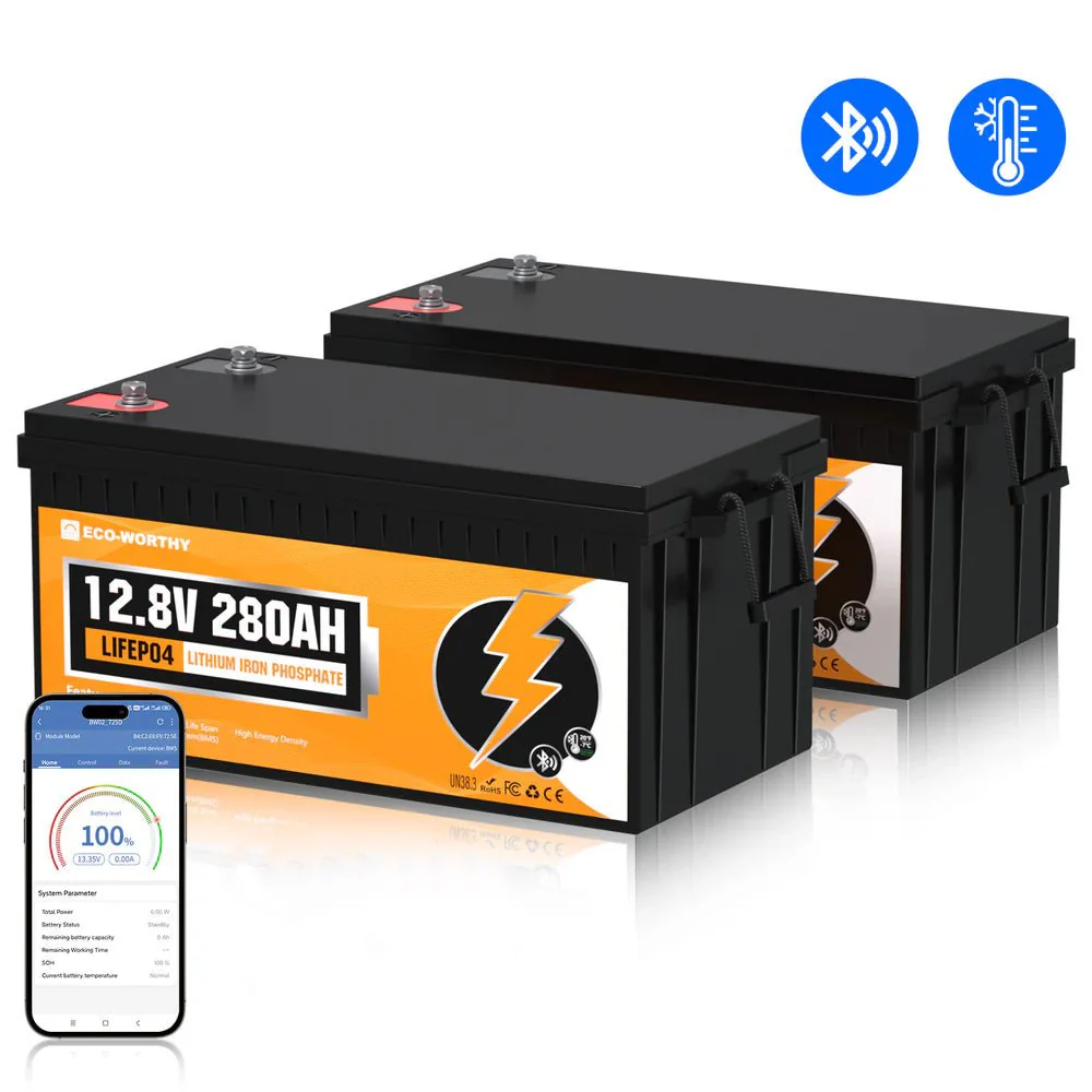 Eco-Worthy 12V 280Ah LiFePO4 Lithium Battery With Bluetooth and low-temp protection - Image 12