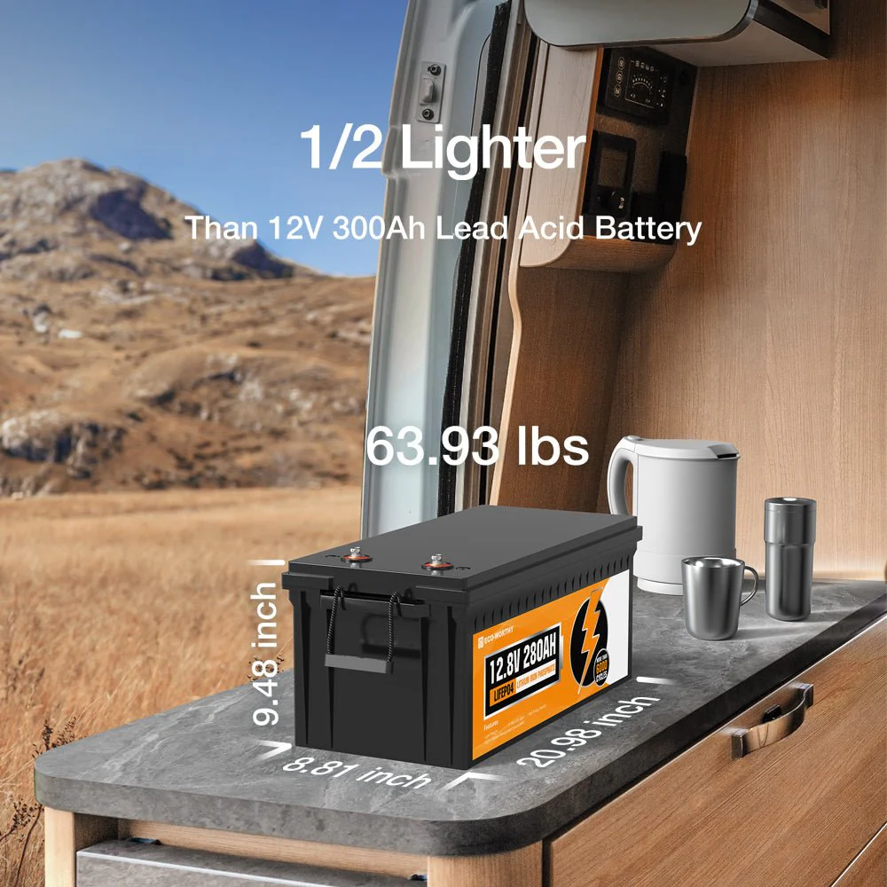 Eco-Worthy 12V 280Ah LiFePO4 Lithium Battery With Bluetooth and low-temp protection - Image 6